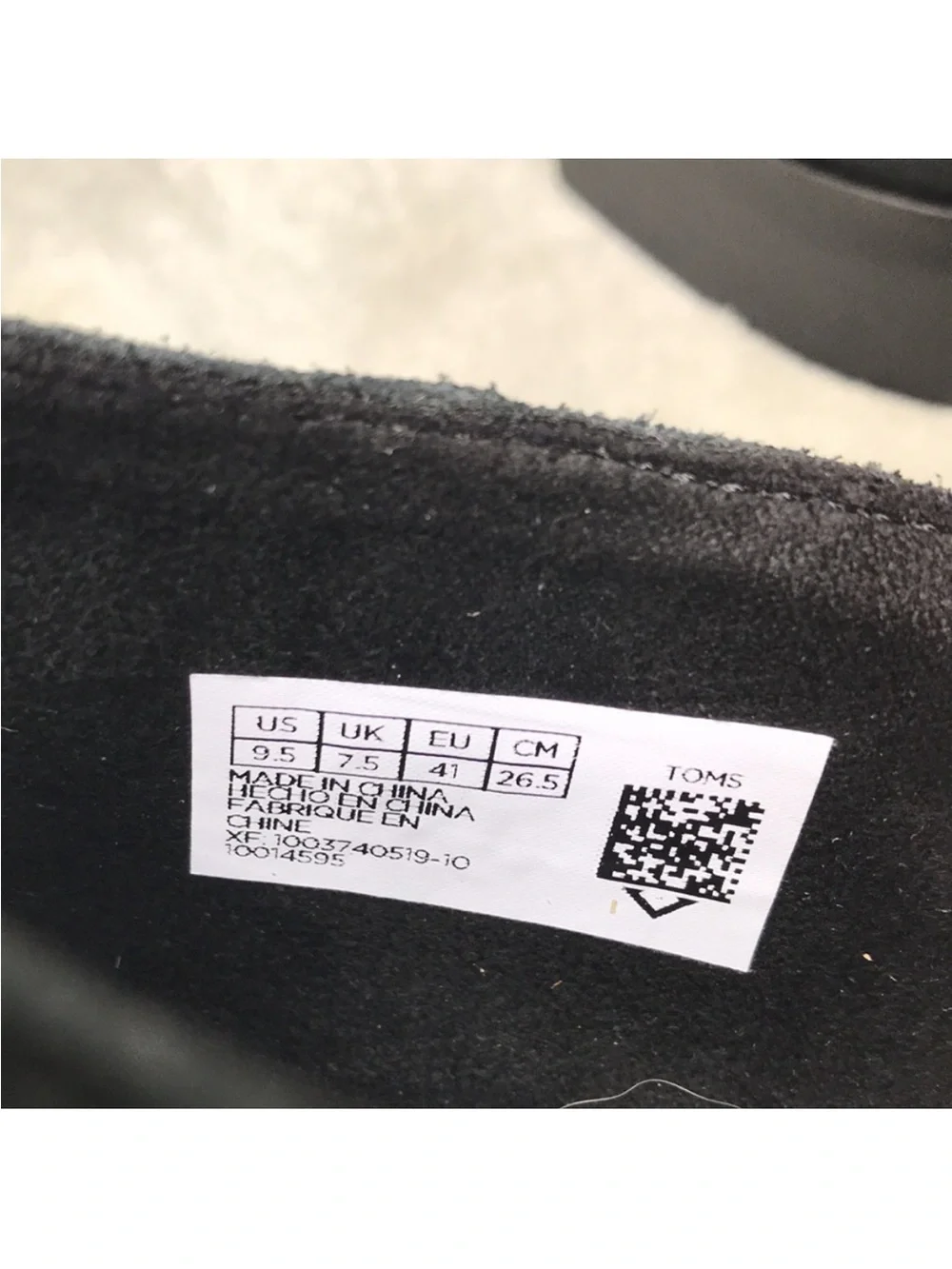 Toms Women's Shay Low in Black Suede Size 9.5